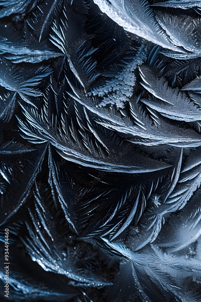 Aufkleber abstract patterns of frost in a minimalistic context ai generated illustration