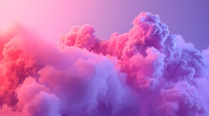 Fototapeta premium Abstract pink and purple gradient clouds in 3D space AI generated illustration