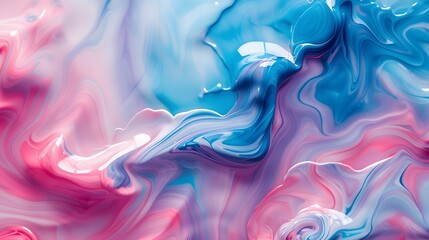 Fototapeta premium Abstract swirls of pastel-colored paint on water AI generated illustration