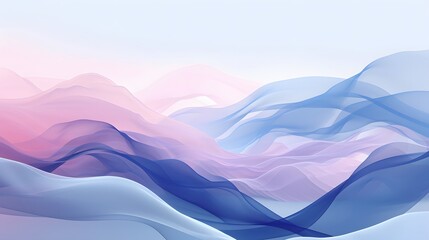 Abstract waves in a minimalist art style  AI generated illustration