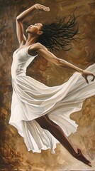 A Woman Dancing in a Flowing