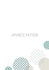 和柄パターンの爽やか和風縦フレーム