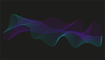 Abstract banner background , Purple blue Technology Undulate lines  vaporwave ribbon, isolated Wave twisted lines with blend effect. futuristic backdrop overlay