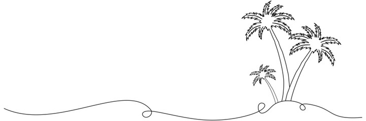 Line art coconut tree illustration backgraund