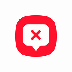 speech bubble x red vector