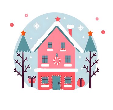 recommend clip art: Christmas House decorations Clipart, illustration vector clipart element