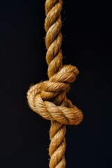 An concentrated look at a jump rope knotted tightly  AI generated illustration