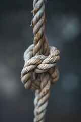 An concentrated look at a jump rope knotted tightly  AI generated illustration