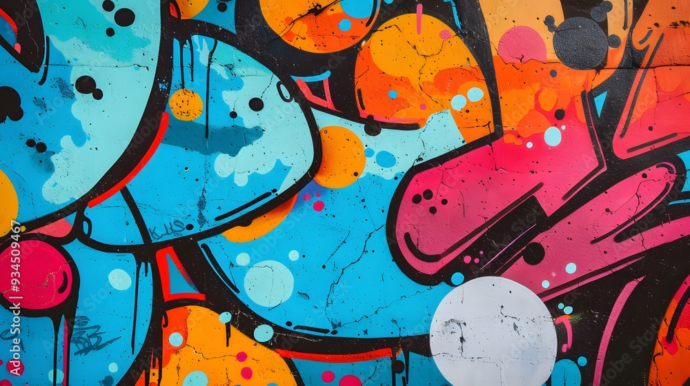 Wall mural an energetic graffiti-style mural illustrating super sale ai generated illustration