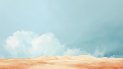 An expansive minimalistic pastel landscape depicting sand dunes  AI generated illustration