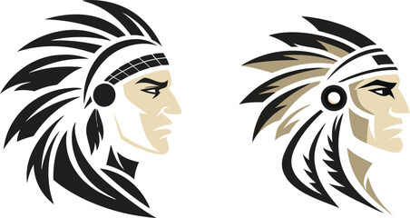Vector silhouette of a Native American headdress