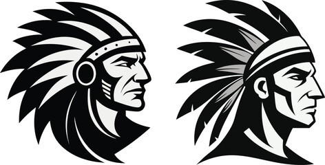 Vector silhouette of a Native American headdress