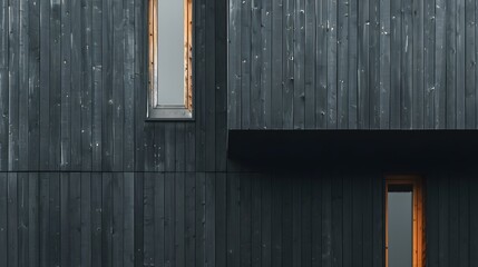 An up-close image of a minimalistic house with a rustic wooden finish  AI generated illustration
