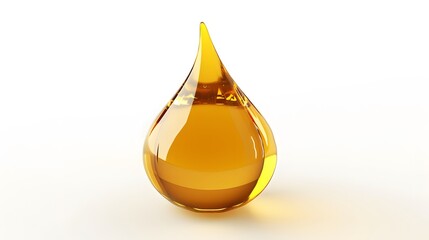 Artistic interpretation of a drop of cooking oil isolated completely on white  AI generated illustration