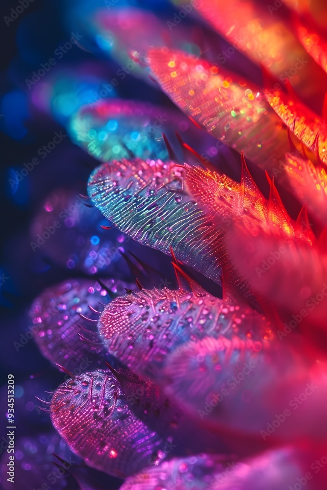 Poster background of an abstract macro-scale multicolored surface texture ai generated illustration