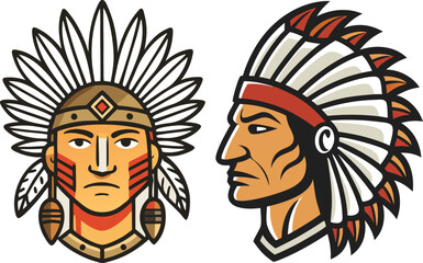 Vector silhouette of a Native American headdress