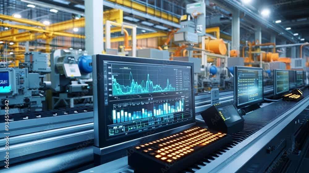 Poster monitors displaying data analysis charts and statistics, enhancing efficiency and productivity in a 