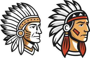 Vector silhouette of a Native American headdress