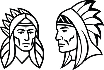 Vector silhouette of a Native American headdress