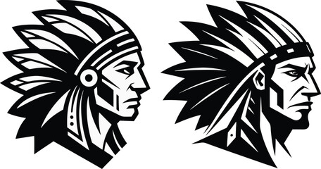Vector silhouette of a Native American headdress
