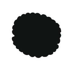 Vector hand drawn sketch doodle cookie silhouette isolated on white background