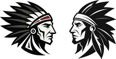 Vector silhouette of a Native American headdress