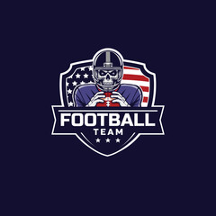 american football skull design illustration