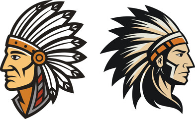 Vector silhouette of a Native American headdress