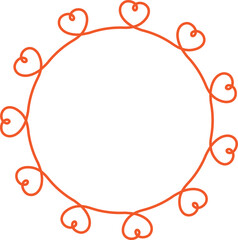 赤いハートのかわいいフレーム