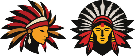 Vector silhouette of a Native American headdress