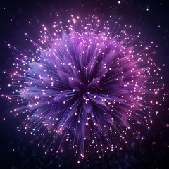 Bright Fireworks Display Bursting in the Night Sky