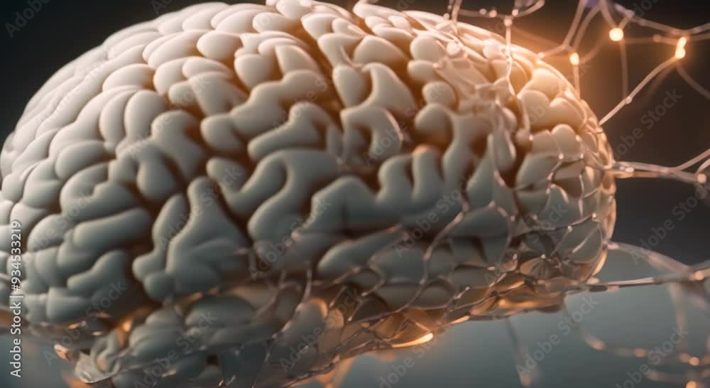 Aufkleber d rendered human brain with intricate neural connections concept 3d modeling neuroscience brain scie