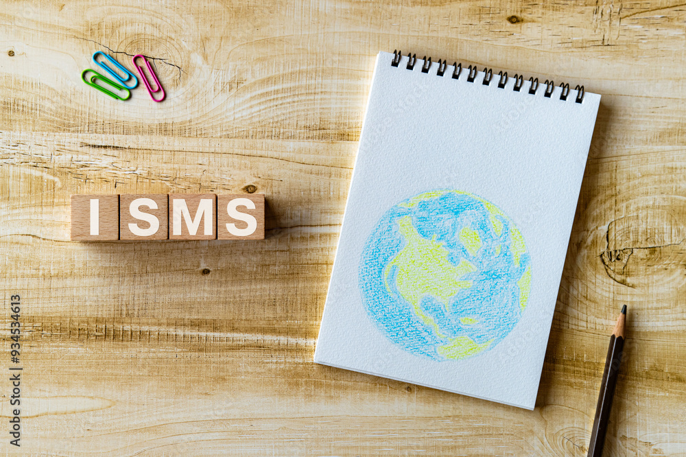 Poster there is wood cube with the word isms. it is an abbreviation for information security management sys