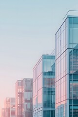 Business park in pastel shades with a minimalist filter  AI generated illustration