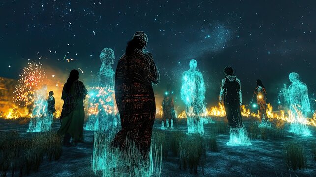 Spectral Figures Amidst Fire and Stars