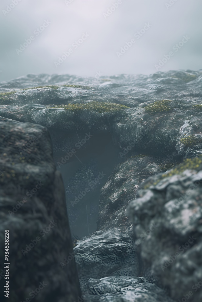 Aufkleber cinematic background of a dreamlike landscape with minimal inputs and a macro view ai generated illu