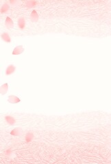 桜の花びらが舞う優しいピンクの和風背景イラスト