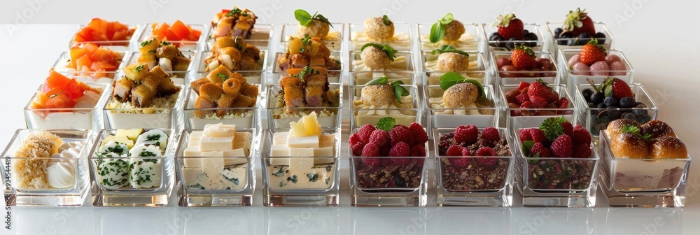 Poster elegant array of appetizers a delicious selection of bite-sized gourmet delicacies artfully presente