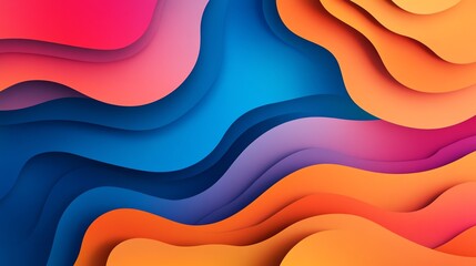 Abstract art with colorful wavy shapes.