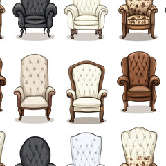Beautiful pattern image of armchair, cut out background, ready to use.