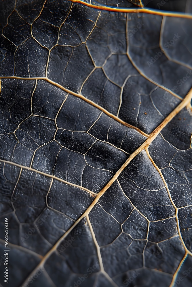 Poster cinematic minimalistic interpretation of the veins of a leaf in macro view ai generated illustration