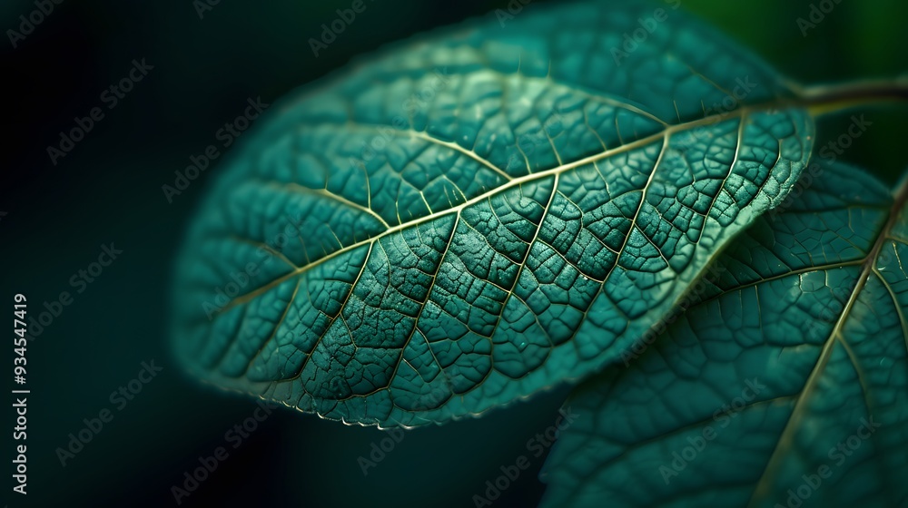 Poster cinematic minimalistic interpretation of the veins of a leaf in macro view ai generated illustration