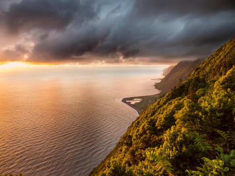Faja dos Cubres and Faja da Caldeira de Santo Cristo. Sao Jorge Island, Azores, Portugal.