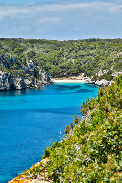 Spain, Menorca. Cliffside view.