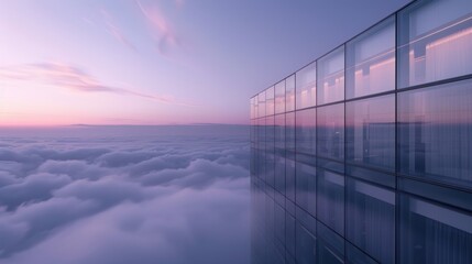 Glass Facade Above the Clouds