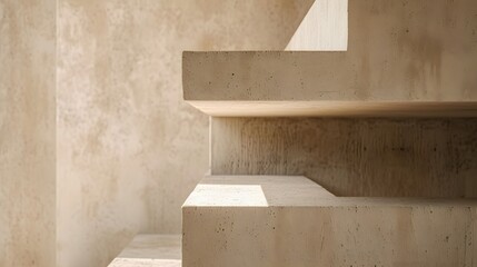 Close-up capture of a minimalist gypsum-clad podium  AI generated illustration