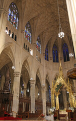 St Patrick interior vertical - Interior of St Patrick cathedral, New York City