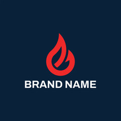 Abstract Minimalist Letter E Flame Logo