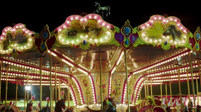 Amusement Park Fun Children Happy Times at Night