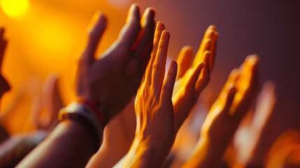 Close-up of hands clapping at a live concert  AI generated illustration